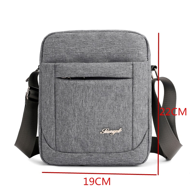 Solid Flap Nylon Messenger Bag