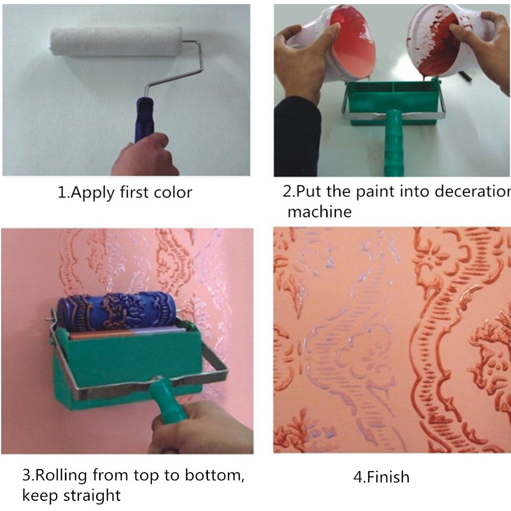 3D DECORATIVE WALL PAINTING ROLLER-ROSES