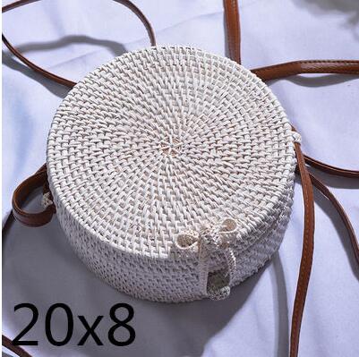 Woven Round Straw Shoulder Bag