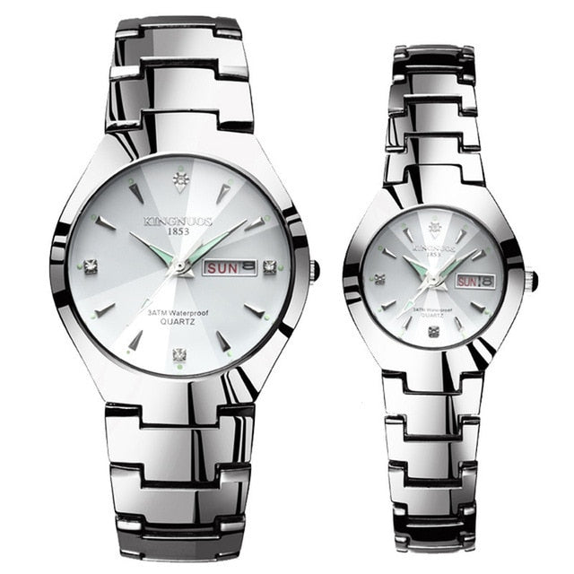 Lovers Luxury Dual Calendar Week Quartz Wrist Watches