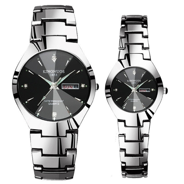 Lovers Luxury Dual Calendar Week Quartz Wrist Watches