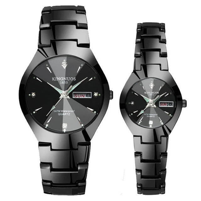 Lovers Luxury Dual Calendar Week Quartz Wrist Watches