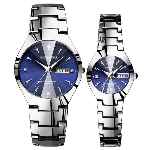 Lovers Luxury Dual Calendar Week Quartz Wrist Watches