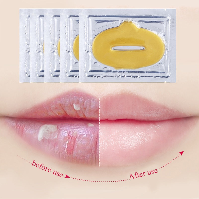 10 PCS GOLD CRYSTAL COLLAGEN LIP MASK