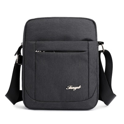 Solid Flap Nylon Messenger Bag