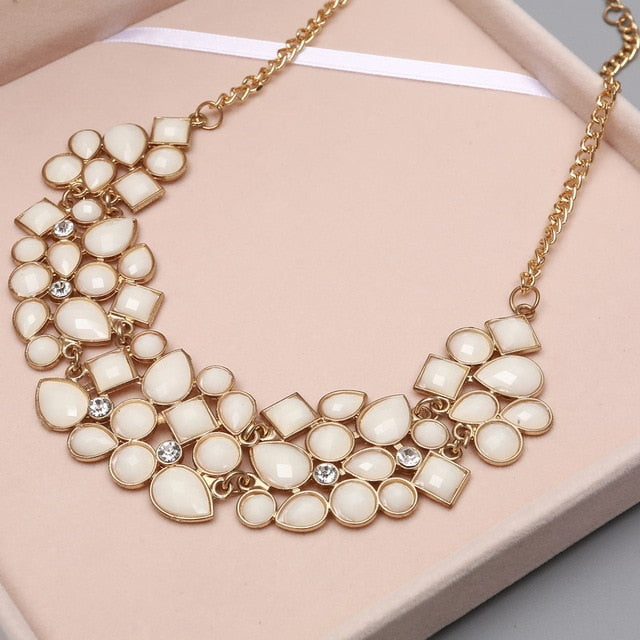 Multicolor Big Pendant Clavicle Necklace