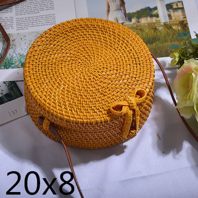 Woven Round Straw Shoulder Bag