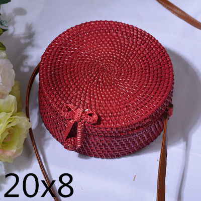 Woven Round Straw Shoulder Bag